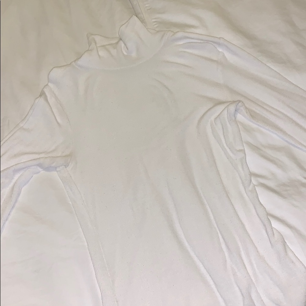 White Aritzia Ribbed Turtleneck